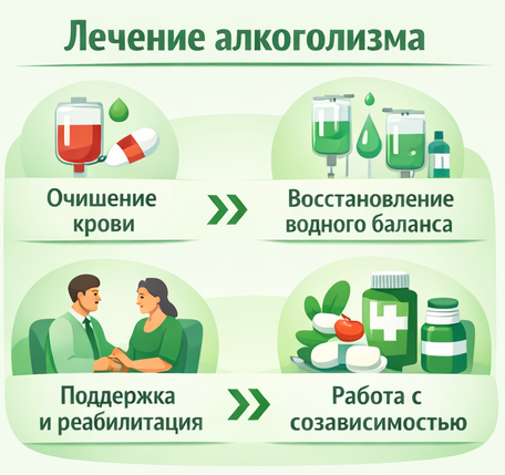 лечение алкоголизма в Кирсе этапы